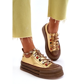 Dámské Tenisky na platformě GOE NN2N4055 Zlaté zlatý 3