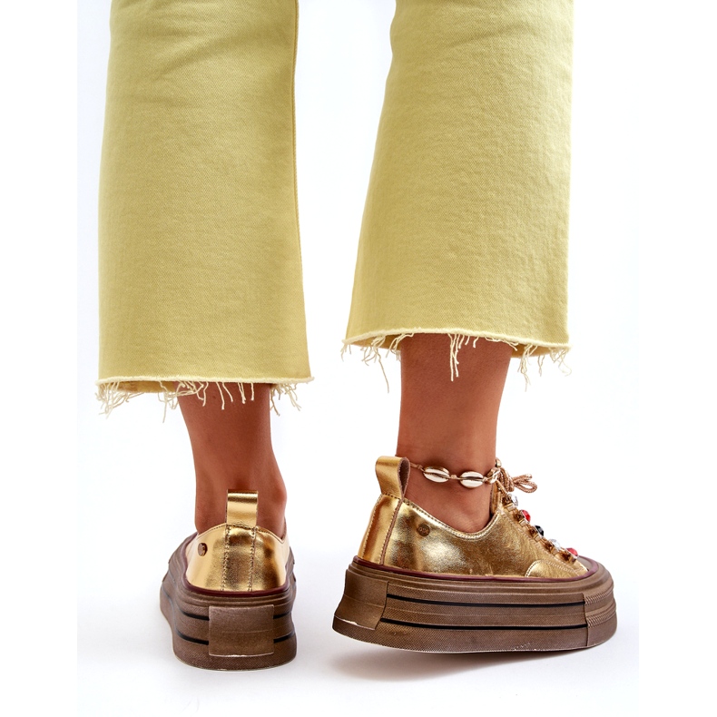 Dámské Tenisky na platformě GOE NN2N4055 Zlaté zlatý 5