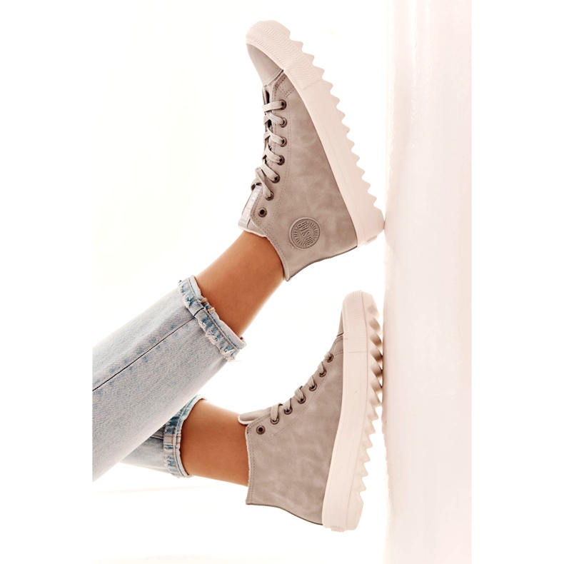 Big Star Dámské velké hvězdné tenisky Vysoce izolované šedé EE274114 šedá 3