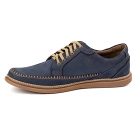 Antex Pánské kožené boty příležitostné model 313GT Navy Blue modrý 1