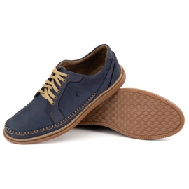Antex Pánské kožené boty příležitostné model 313GT Navy Blue modrý 2