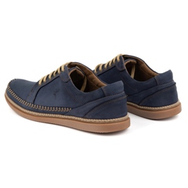 Antex Pánské kožené boty příležitostné model 313GT Navy Blue modrý 3