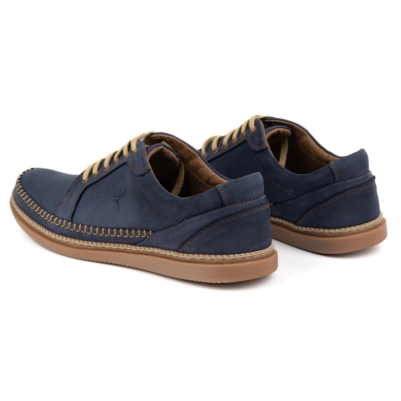 Antex Pánské kožené boty příležitostné model 313GT Navy Blue modrý 3