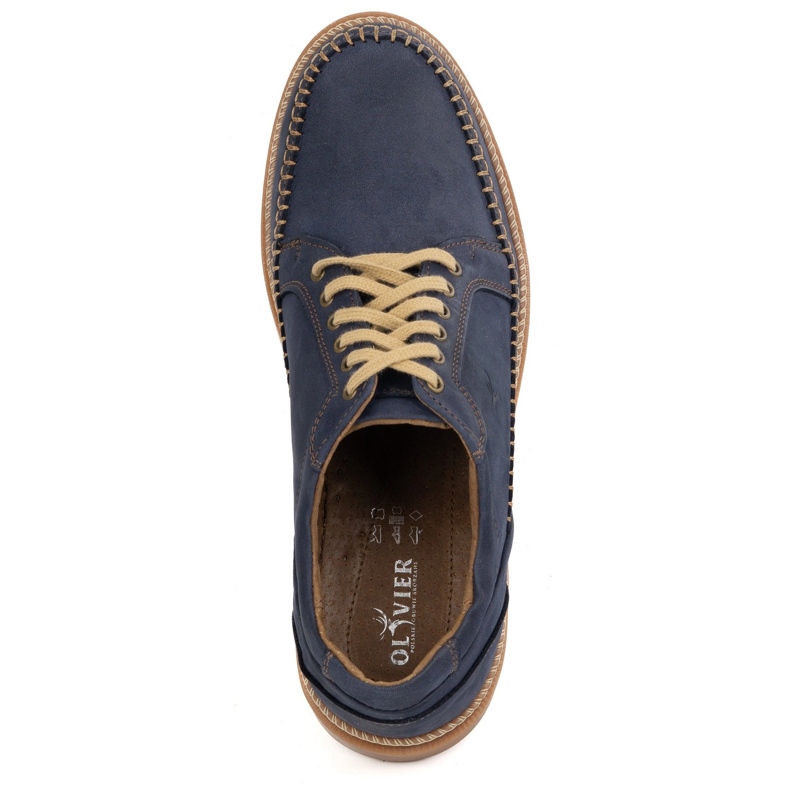 Antex Pánské kožené boty příležitostné model 313GT Navy Blue modrý 5