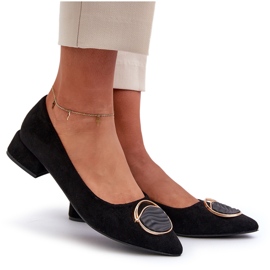 Dámská dámská čerpadla s nízkým podpatkem s eko-eco-S.Barski KV27-037 Black černý 5