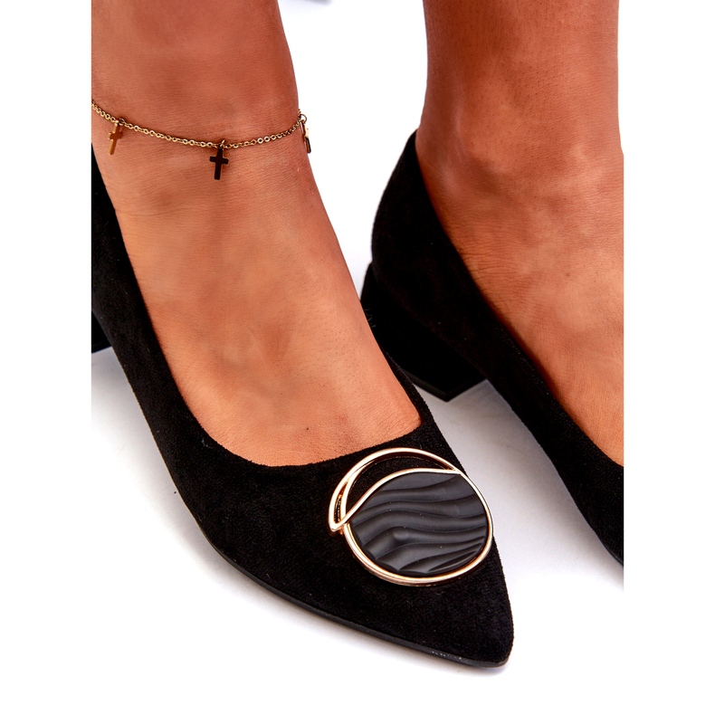 Dámská dámská čerpadla s nízkým podpatkem s eko-eco-S.Barski KV27-037 Black černý 4