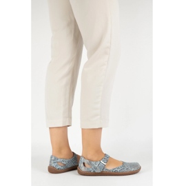 Olivier Dámské boty naboso vyrobené z přírodní kůže s tiskem 1284 modrá modrý 1 Olivier Dámské boty naboso vyrobené z přírodní kůže s tiskem 1284 modrá modrý 1