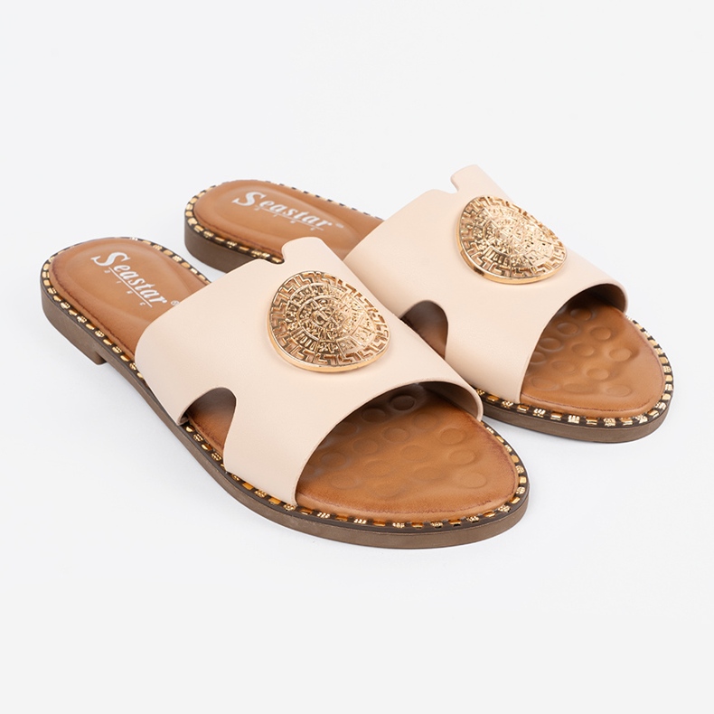 Seastar Světlo -bojovací klapky se zlatou dekorací béžový 1