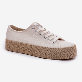 Dámské tenisky na platformě s Lee Cooper LCW-25-02-3284 Braid béžový 4