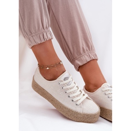 Dámské tenisky na platformě s Lee Cooper LCW-25-02-3284 Braid béžový 3