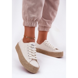 Dámské tenisky na platformě s Lee Cooper LCW-25-02-3284 Braid béžový 6