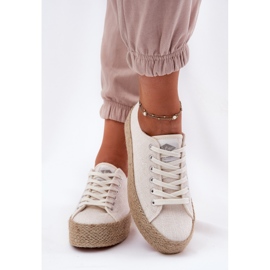 Dámské tenisky na platformě s Lee Cooper LCW-25-02-3284 Braid béžový 7