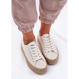 Dámské tenisky na platformě s Lee Cooper LCW-25-02-3284 Braid béžový 8