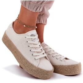 Dámské tenisky na platformě s Lee Cooper LCW-25-02-3284 Braid béžový 9