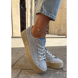 Dámské tenisky na platformě s Lee Cooper LCW-25-02-3283 Blue Braid modrý 3