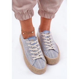 Dámské tenisky na platformě s Lee Cooper LCW-25-02-3283 Blue Braid modrý 4