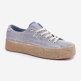 Dámské tenisky na platformě s Lee Cooper LCW-25-02-3283 Blue Braid modrý 7