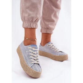 Dámské tenisky na platformě s Lee Cooper LCW-25-02-3283 Blue Braid modrý 9