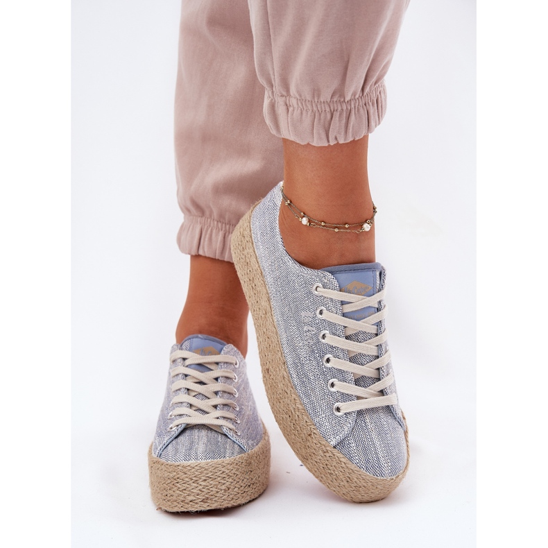 Dámské tenisky na platformě s Lee Cooper LCW-25-02-3283 Blue Braid modrý 1