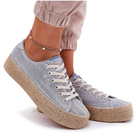 Dámské tenisky na platformě s Lee Cooper LCW-25-02-3283 Blue Braid modrý 10