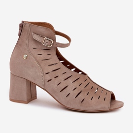 Dámské semišové boty na Maciejka Post 06893-10 Dark Beige béžový 4
