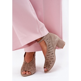 Dámské semišové boty na Maciejka Post 06893-10 Dark Beige béžový 3