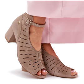 Dámské semišové boty na Maciejka Post 06893-10 Dark Beige béžový 8