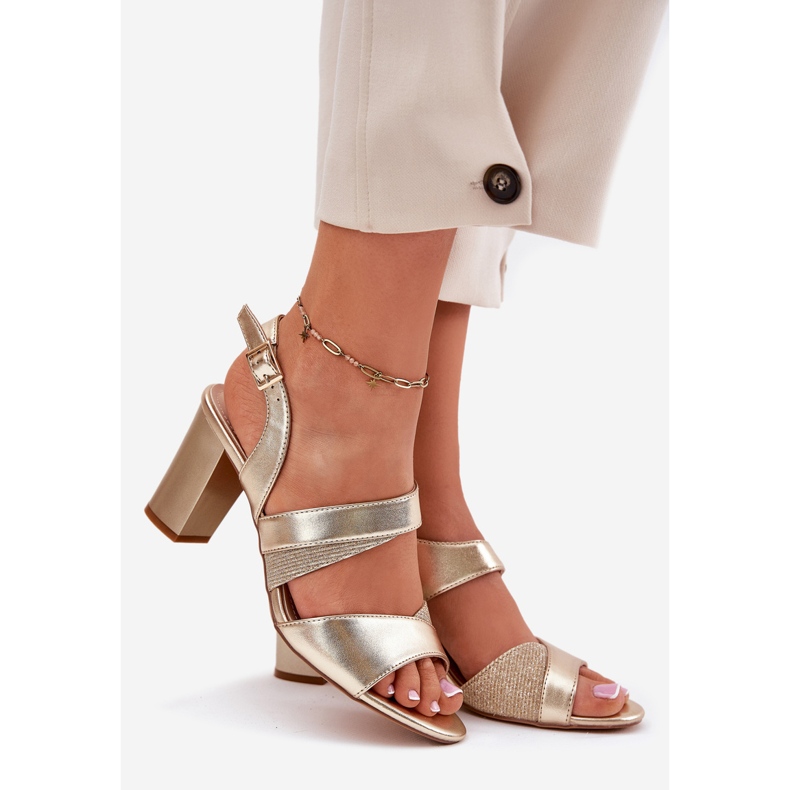 Dámské sandály na příspěvku Sergio Leone SK866 zlatý 1