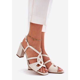Dámské sandály s vysokým pokojem Sergio Leone SK884 Pearl béžový 1
