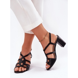 Dámské sandály s vysokým pokojem Sergio Leone SK884 černé černá 2