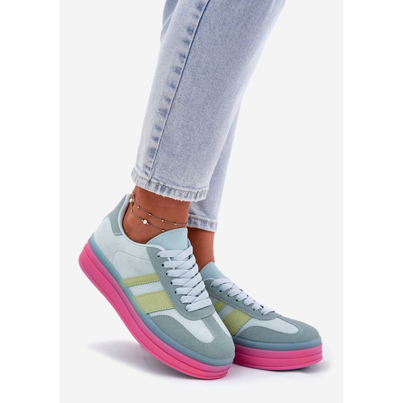 Nízké tenisky na modré platformě modrý 1