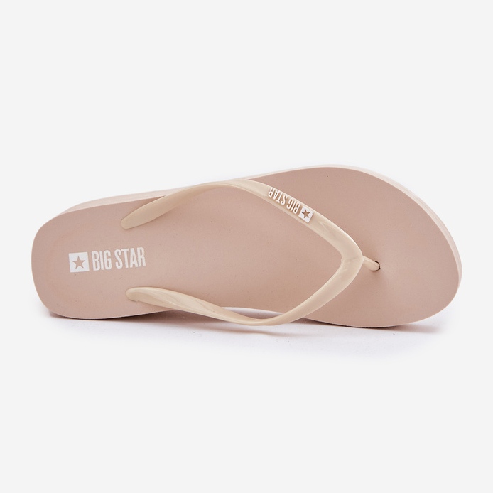 Dámské flip -flops na klínech Big Star RR274A551 BEIGE béžový 2