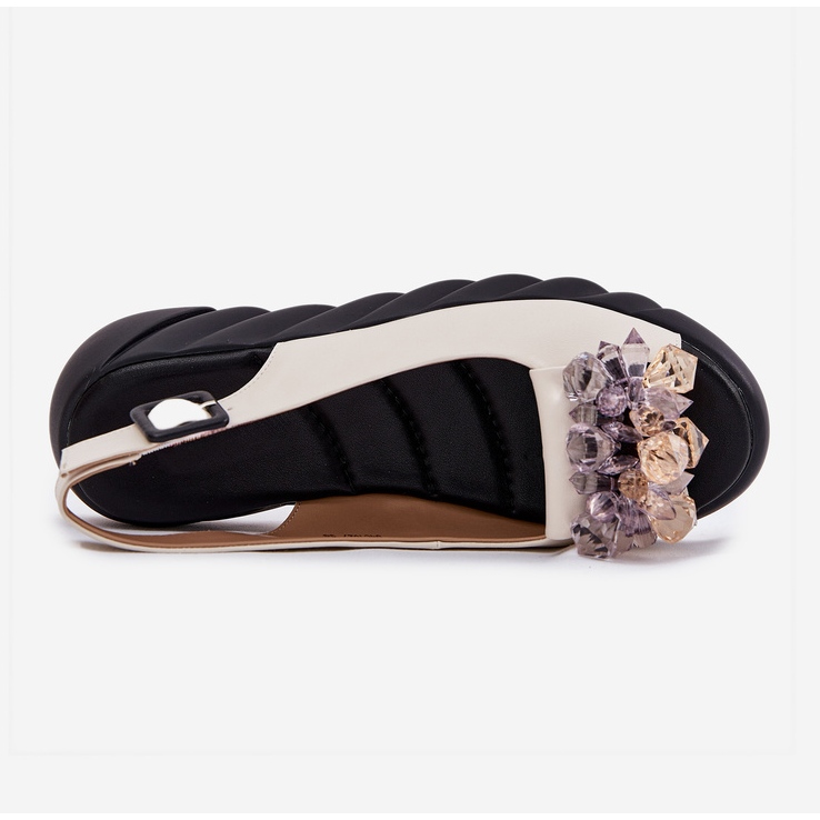 ARTIKER Dámské kožené sandály s artikem 54C1627 Crystals Beige béžový 2