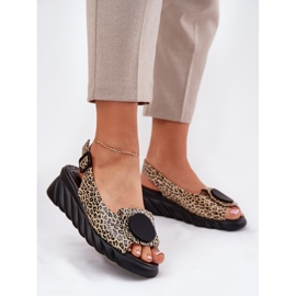 ARTIKER Přírodní kožená sandály pro klínový artker 56C2186 Leopard Print béžový 2 ARTIKER Přírodní kožená sandály pro klínový artker 56C2186 Leopard Print béžový 2