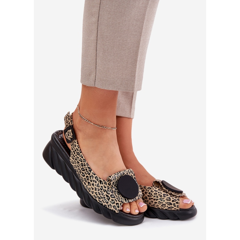 ARTIKER Přírodní kožená sandály pro klínový artker 56C2186 Leopard Print béžový 1 ARTIKER Přírodní kožená sandály pro klínový artker 56C2186 Leopard Print béžový 1