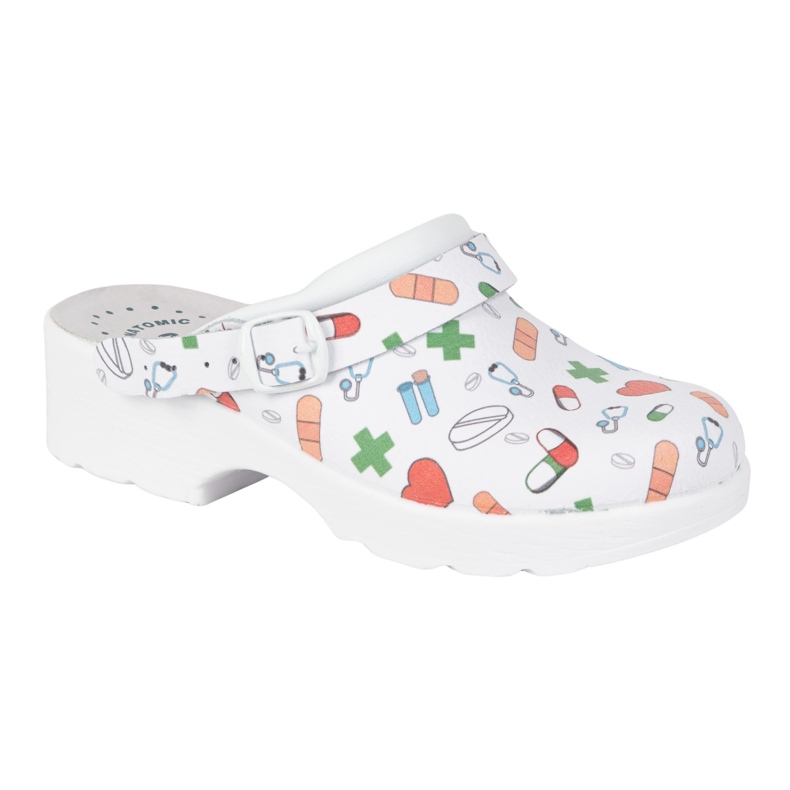 Vriston Dámské boty kožené ucpávky pantofle s lékařskými vzory Comfooty Alice bílý 2