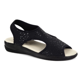 Vriston Dámské boty Flexibilní sandály Comfoot Emma Black Glossy černý 1
