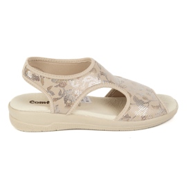 Vriston Dámské boty flexibilní sandály Comfoot Emma Beige Shiny bez 2