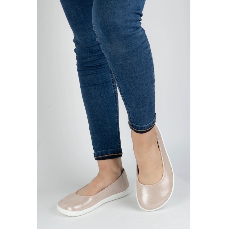 Olivier Naboso ženské minimalistické kožené boty -v 1771POL Pink Satin růžový 2