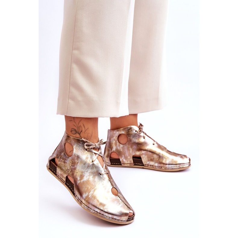 Lehké kožené boty Maciejka 03426-42 Zlatá zlatý 1