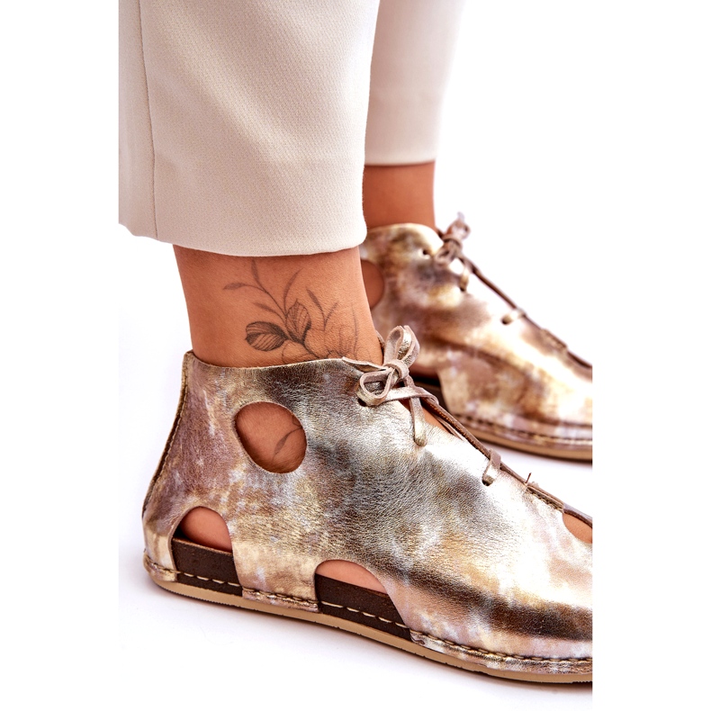 Lehké kožené boty Maciejka 03426-42 Zlatá zlatý 3