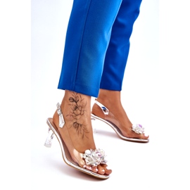 S.Barski Elegantní transparentní sandály se stříbrnou ozdobou Lilah stříbrný 1