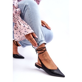 Dámské vázané baleríny černé sandály černý 4