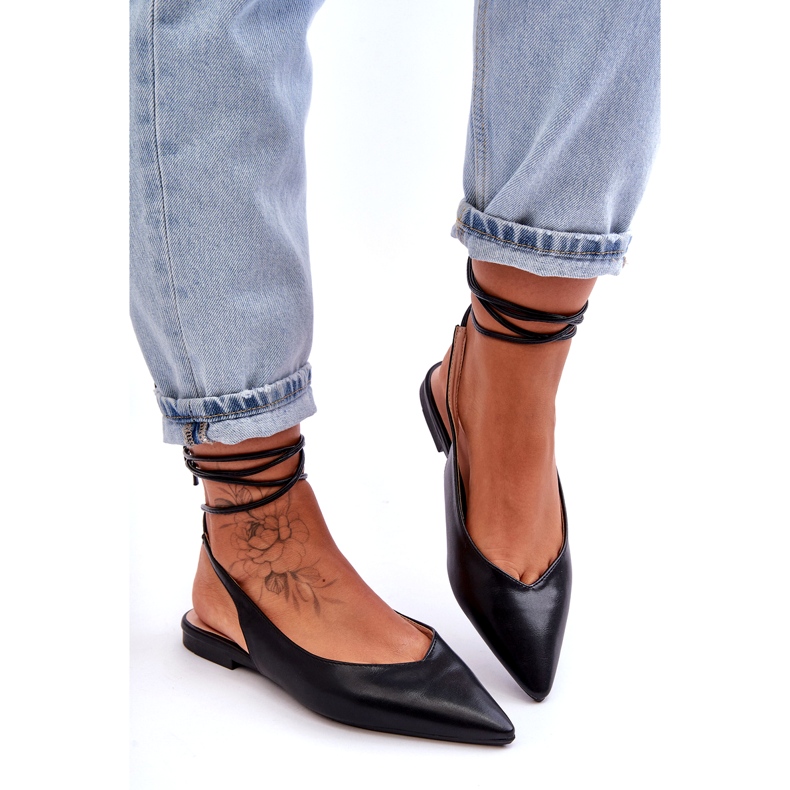 Dámské vázané baleríny černé sandály černá 3