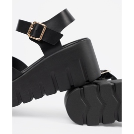Seastar Dámské černé sandály na vysoké platformě černý 1