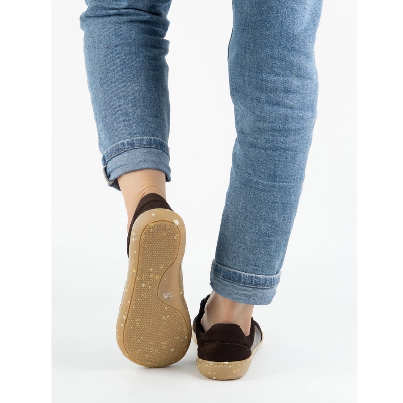 Dámská bota naboso kožená hnědá 0772W Wasak - minimalistická přírodní obuv hnědý 2