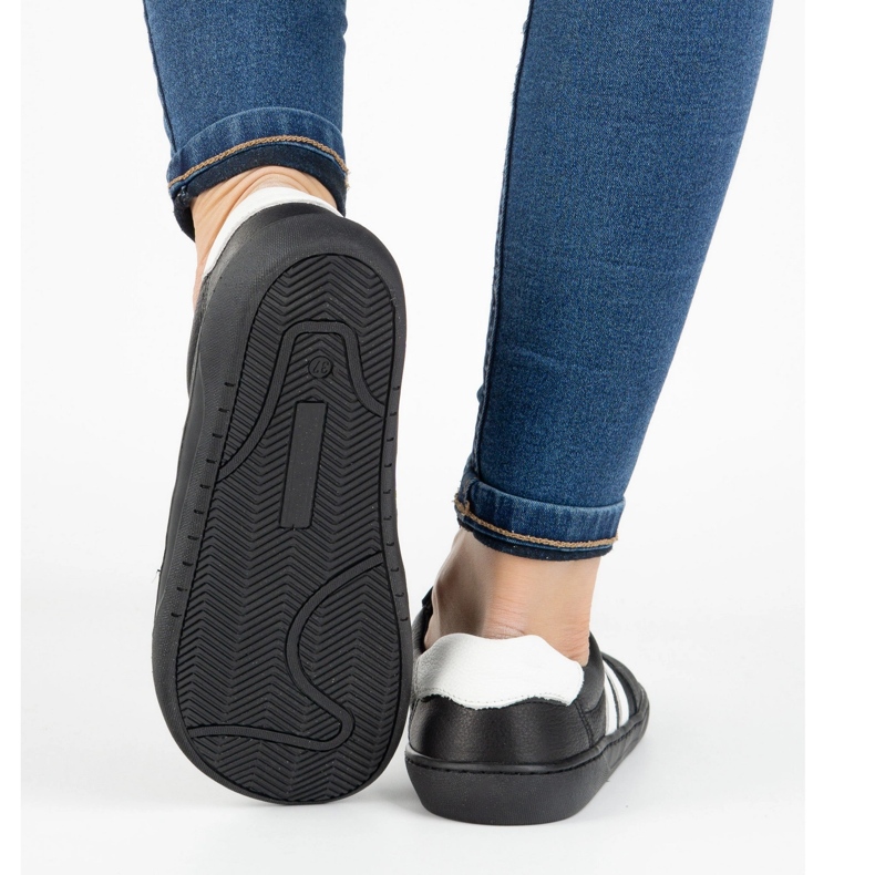 Dámské kožené boty Joker Blackorwhite Black - minimalistické tenisky Olivier černá 2