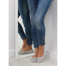 Šedé síťované baleríny JX56 Grey šedá 1