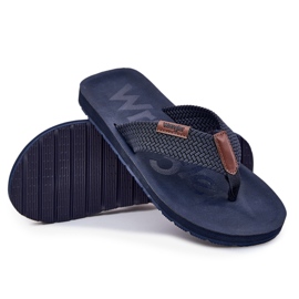 Pánské flip -flops Wrangler Zane Flipflop Men Low 20251044.24H Navy Blue modrý 8