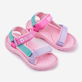 Big Star RR374519 Pink Children's Sandals růžový 2 Big Star RR374519 Pink Children's Sandals růžový 2